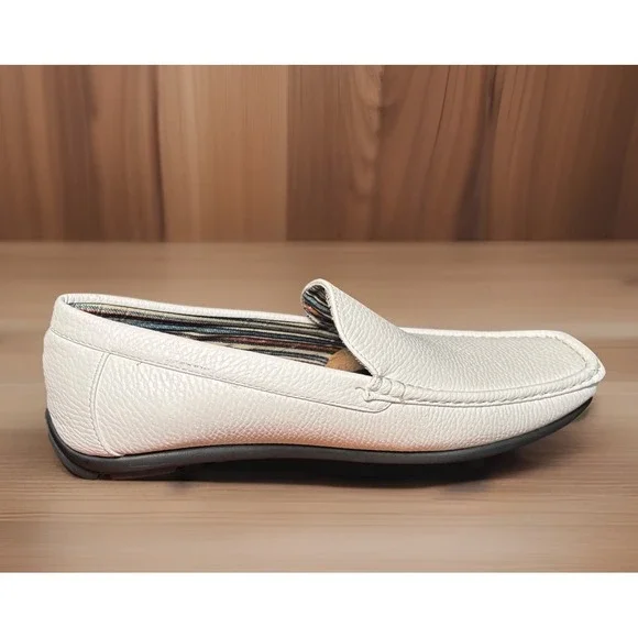 Ralph Lauren Polo White Leather Loafers Mens Slip On Casual Dress Shoe Size 11